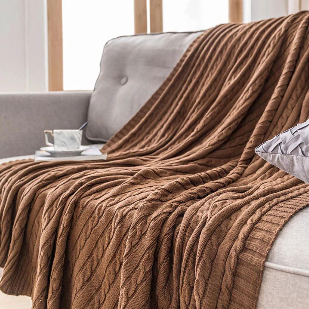 Braid Knitted Cotton Throw by Casa & Beyond