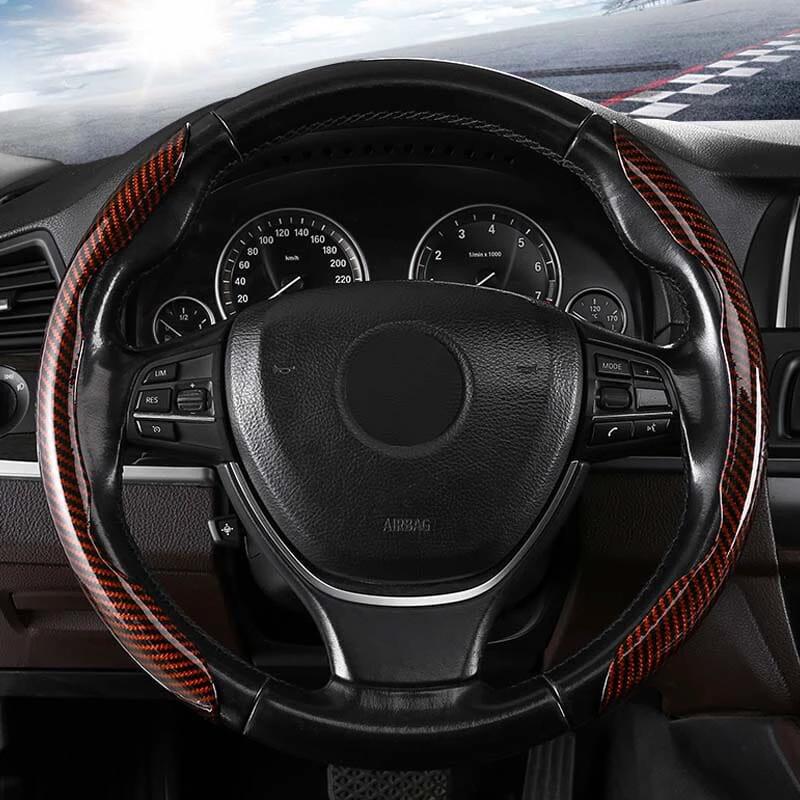 Universal Laser Carbon Fiber Pattern Steering Wheel Cover by BowLift