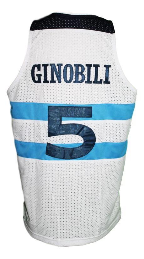 Manu Ginobili Jersey #5 Team Argentina Custom Basketball White by My store basketball