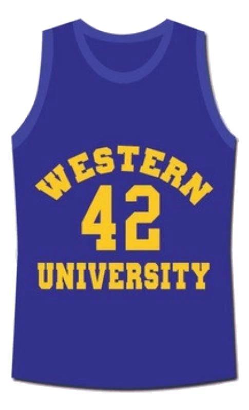 Ricky Roe Jersey #42 Western University Basketball Blue Chips Movie Blue by My store basketball