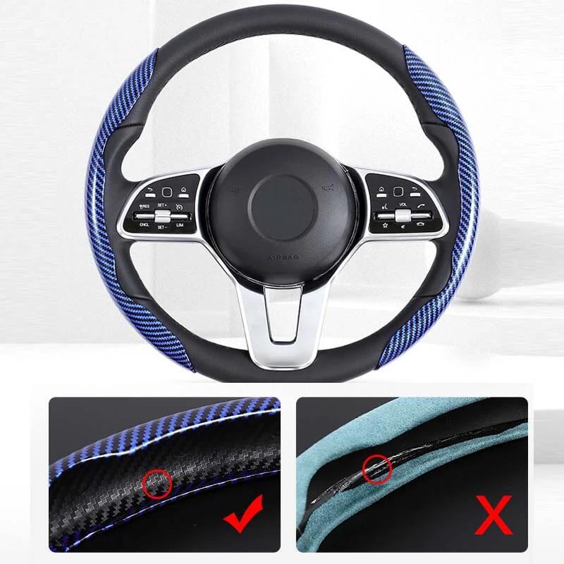 Universal Laser Carbon Fiber Pattern Steering Wheel Cover by BowLift
