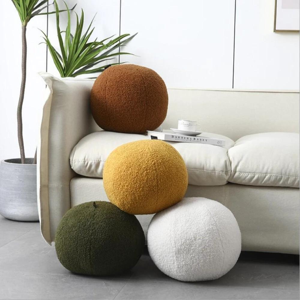 Plush Ball Shaped Boucle Cushion by Casa & Beyond