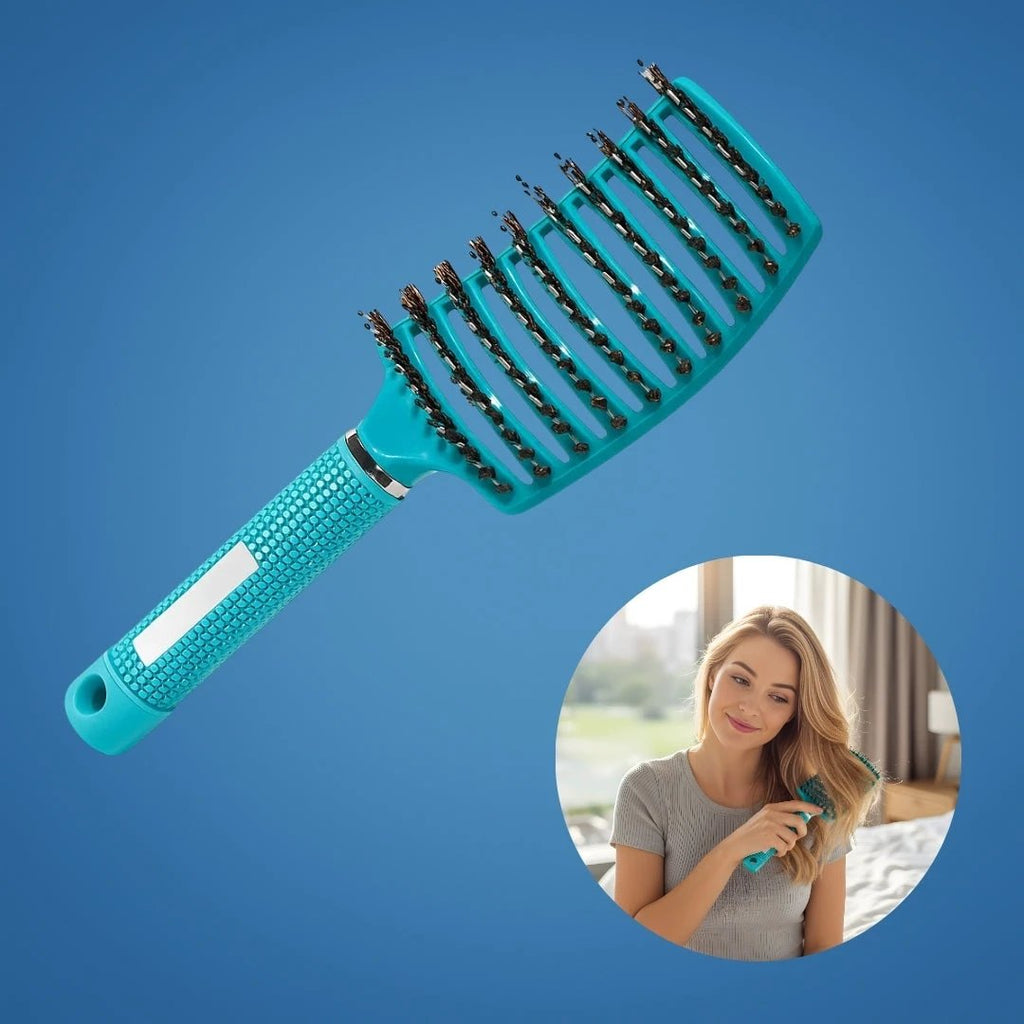 Quick Knot‑Free Detangling – Nylon Bristles with Scalp Massage Tips – For Thick or Curly Hair Bowlift by Bowlift