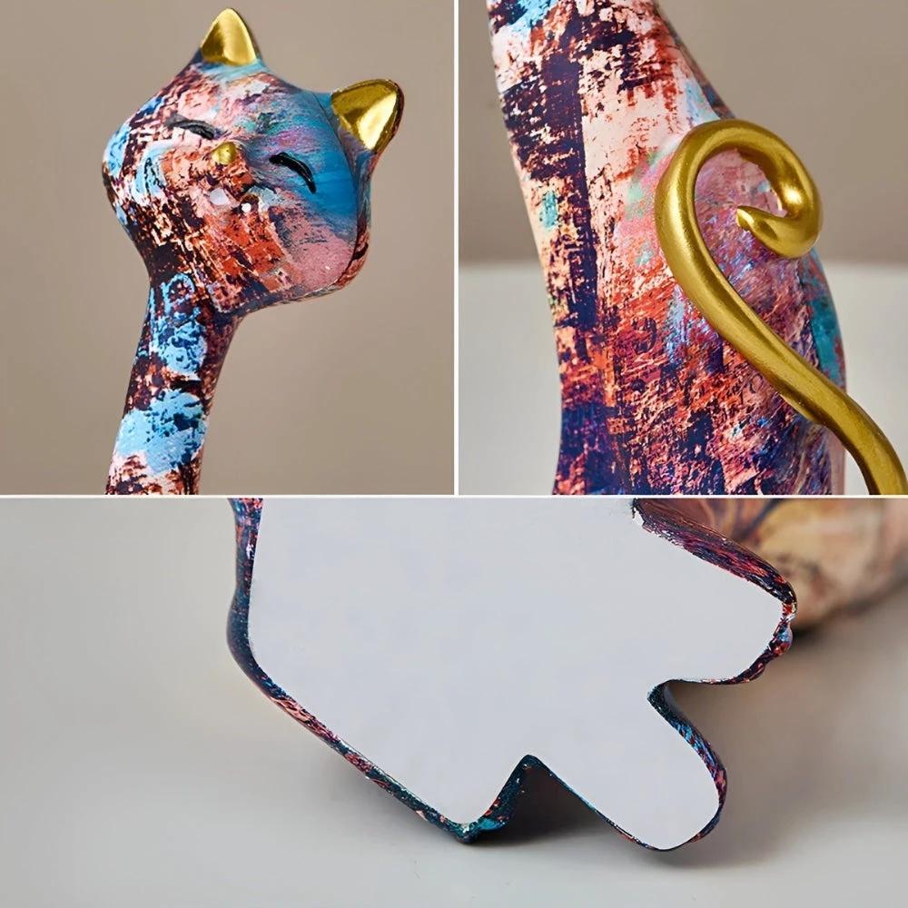 Minimalist Cat Sculpture Duo for Modern Decorative Accents Bowlift by Bowlift