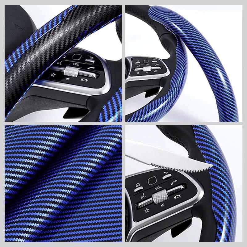 Universal Laser Carbon Fiber Pattern Steering Wheel Cover by BowLift