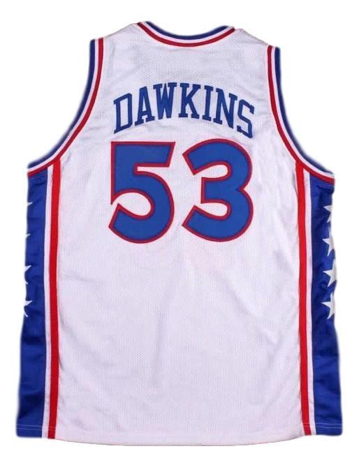Darryl Dawkins Jersey #53 Philadelphia Basketball Sewn White by My store basketball