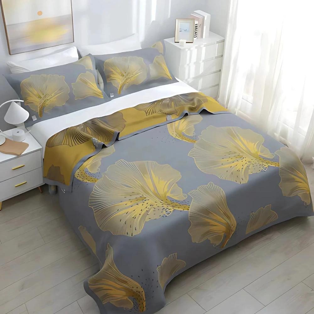Zantedeschia Flower Reversible Cotton Blanket by Casa & Beyond