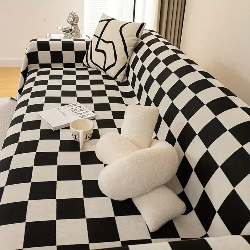 Checkerboard Anti-Scratch Sofa Cover by Casa & Beyond