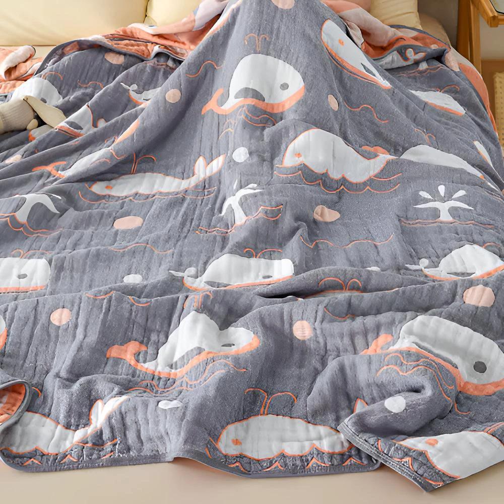 Ocean Dreams Whale Cotton Blanket by Casa & Beyond