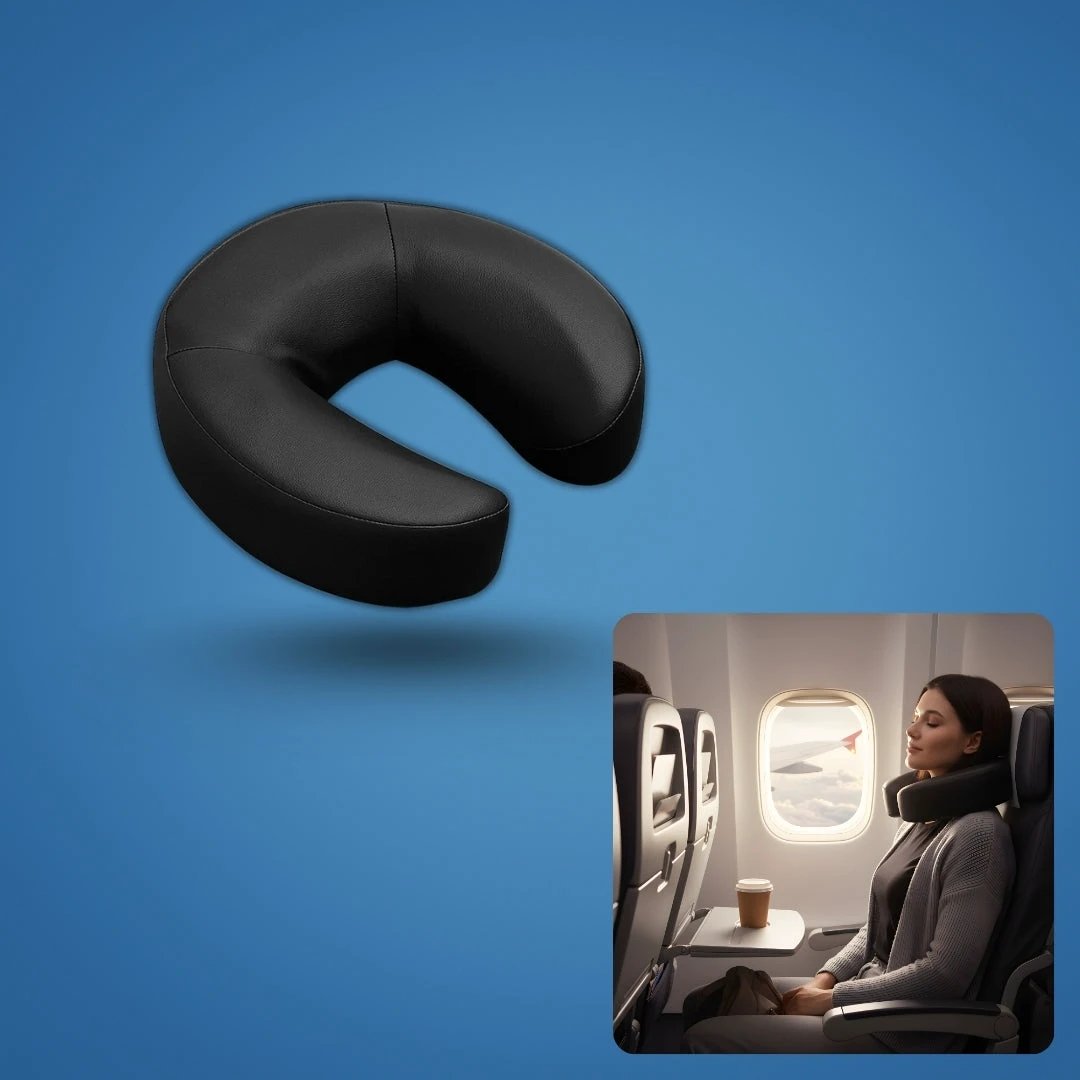 Neck Pain Relief – Ergonomic U-Shape Support – Lightweight Comfort for Flights & Long Journeys Bowlift by Bowlift