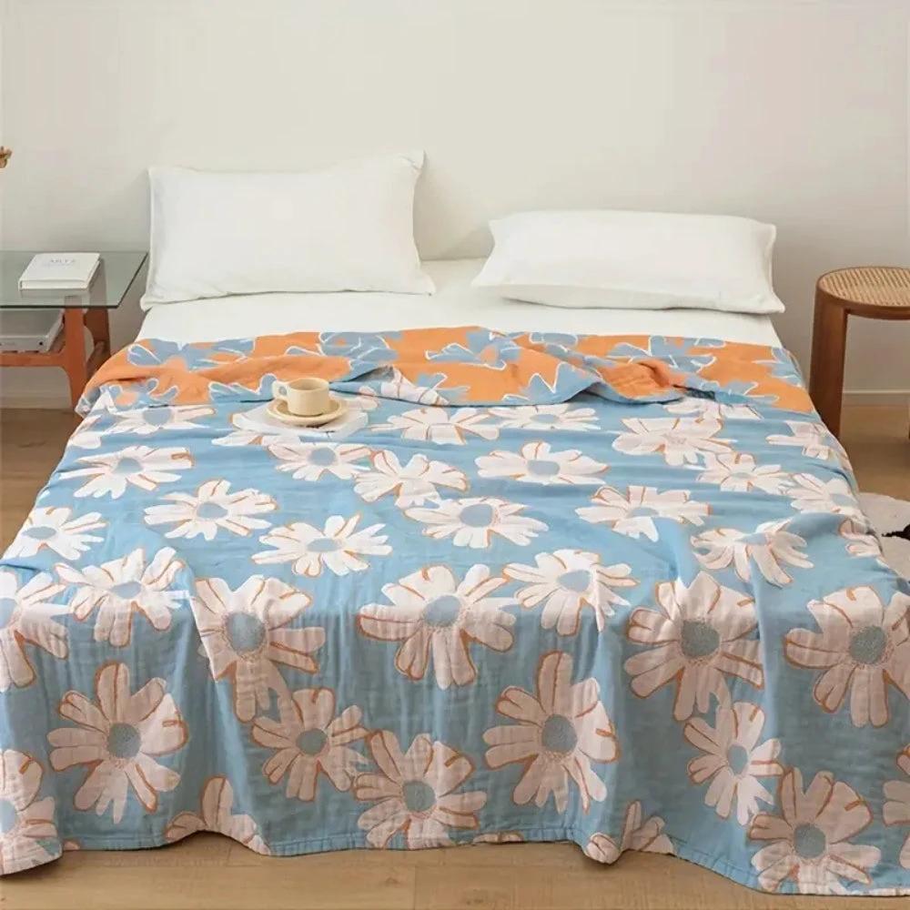 Summer-Ready Daisy Cotton Blanket by Casa & Beyond