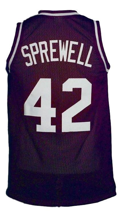 Latrell Sprewell Jersey #42 Washington Purgolders Basketball Purple by My store basketball