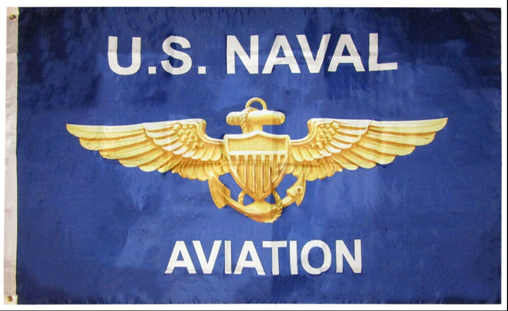 US Navy Aviation Flag-3x5 FT U.S. Naval Aviation Banner-100% polyester-2 Metal Grommets by flagsshop