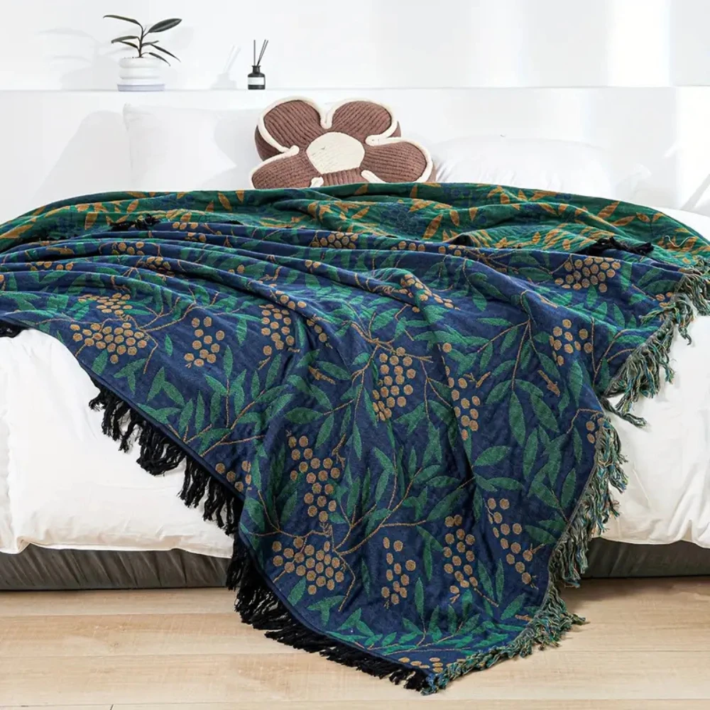 Vibrant Begonia Fruit Tassel Blanket by Casa & Beyond