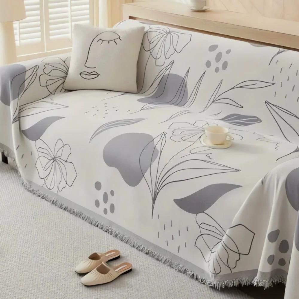 Floral Essence Chenille Sofa Wrap by Casa & Beyond