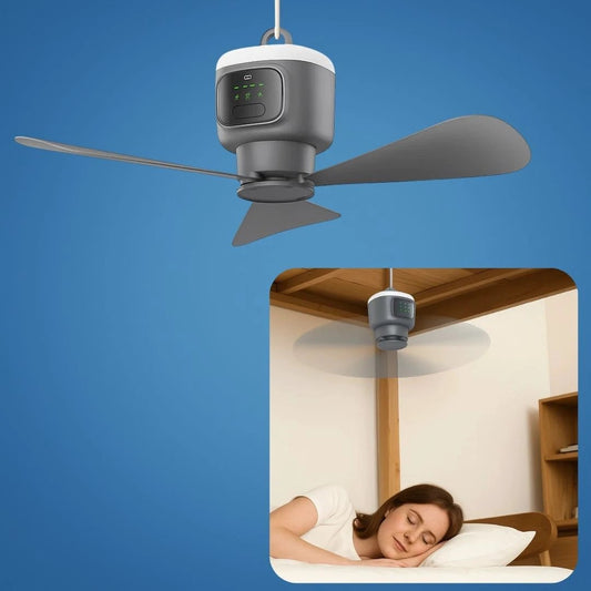 Control Ceiling Fan with Light – Battery-Powered 30h – Quiet Cooling Comfort – Ideal for Home Camping Travel Bowlift by Bowlift
