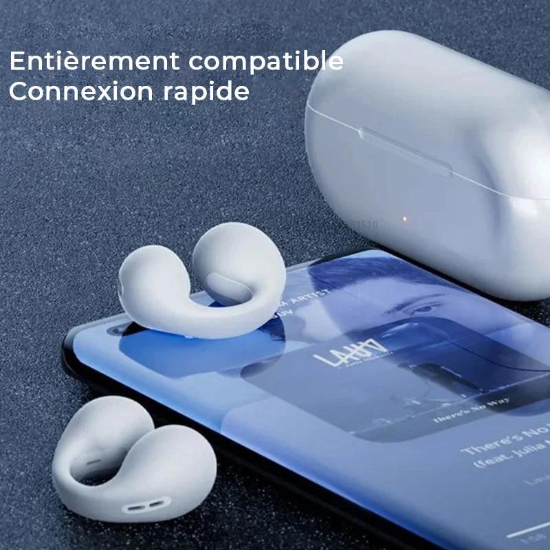 Bone conduction headphones with clip for the ear, wireless by Bowlift
