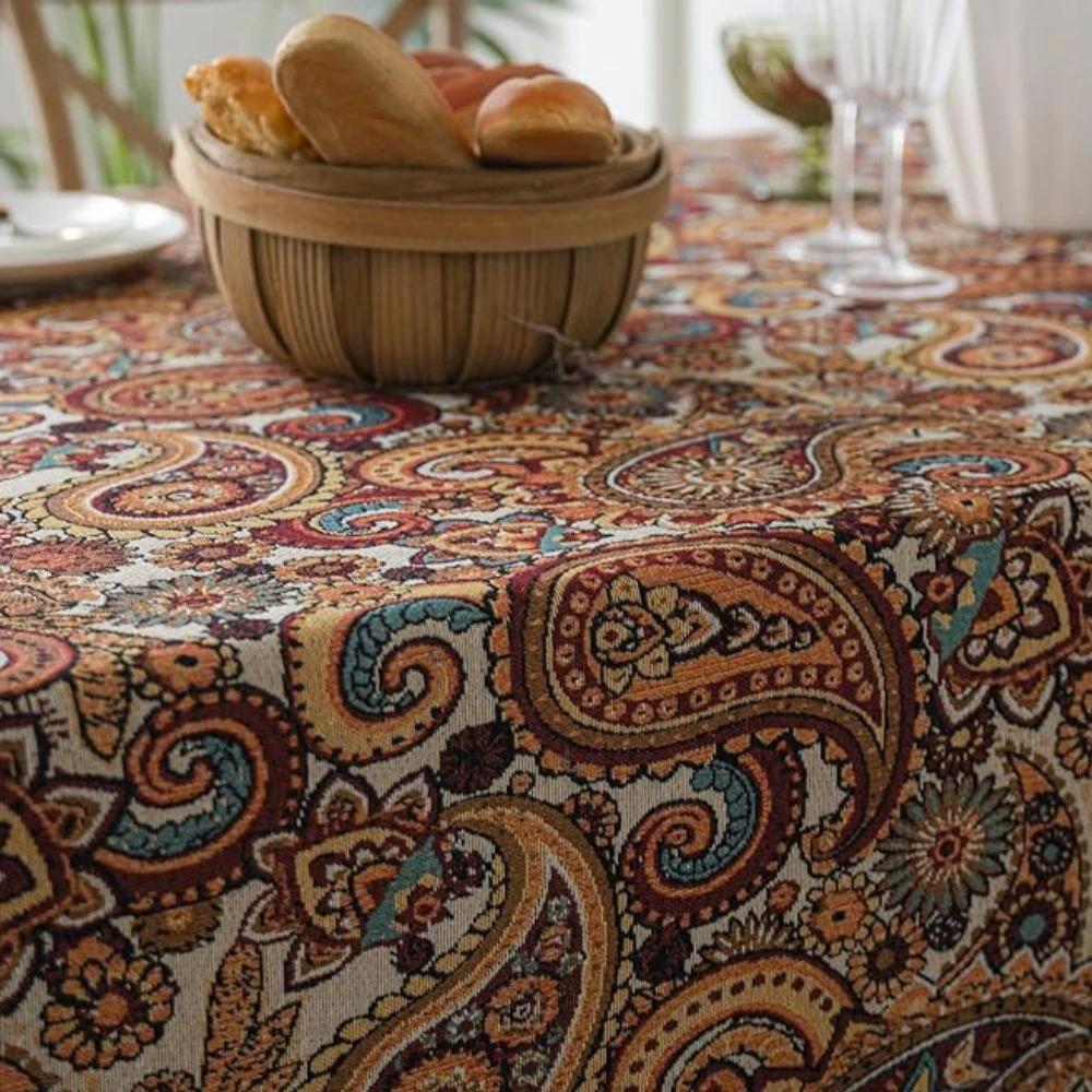 Amber Paisley Tassel Tablecloth by Casa & Beyond