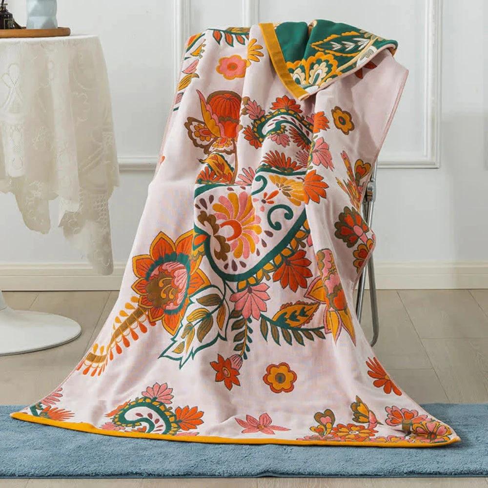 Floral Harmony Cotton Breathable Towel by Casa & Beyond