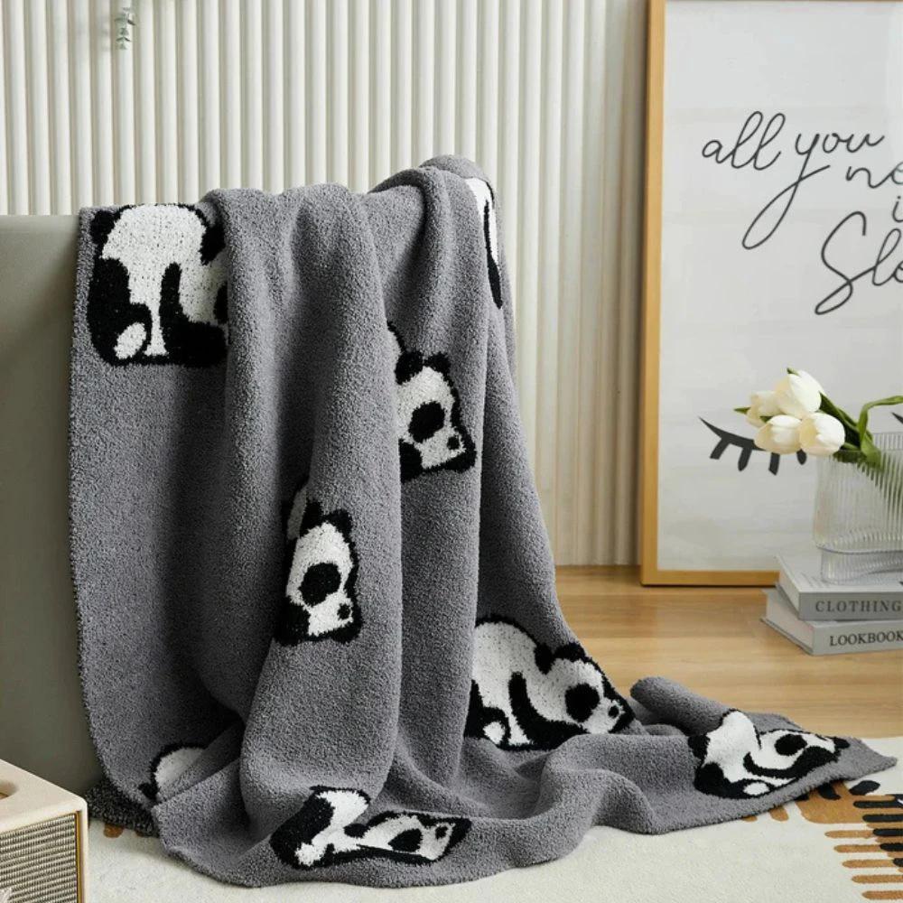 Kawaii Panda Knitted Blanket by Casa & Beyond