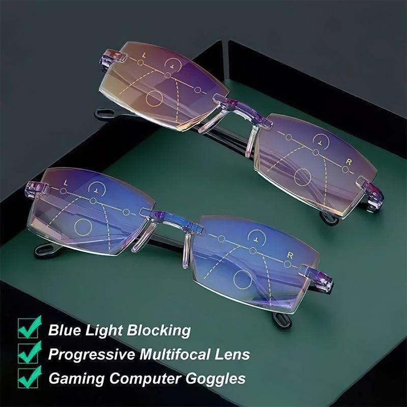 2024 new high hardness anti-blue light sapphire reading glasses dual focus intelligent reading glasses by BowLift
