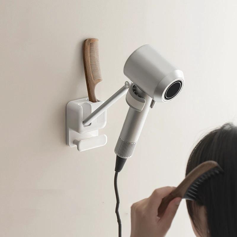 Lazy Corner Punch-Free Hair Dryer Storage Rack by BowLift