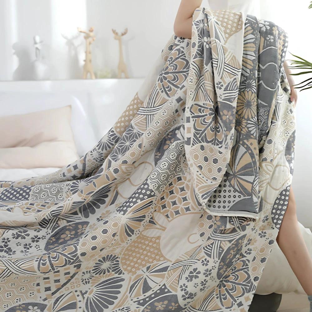 Joyful Haven Four-Layer Cotton Blanket by Casa & Beyond