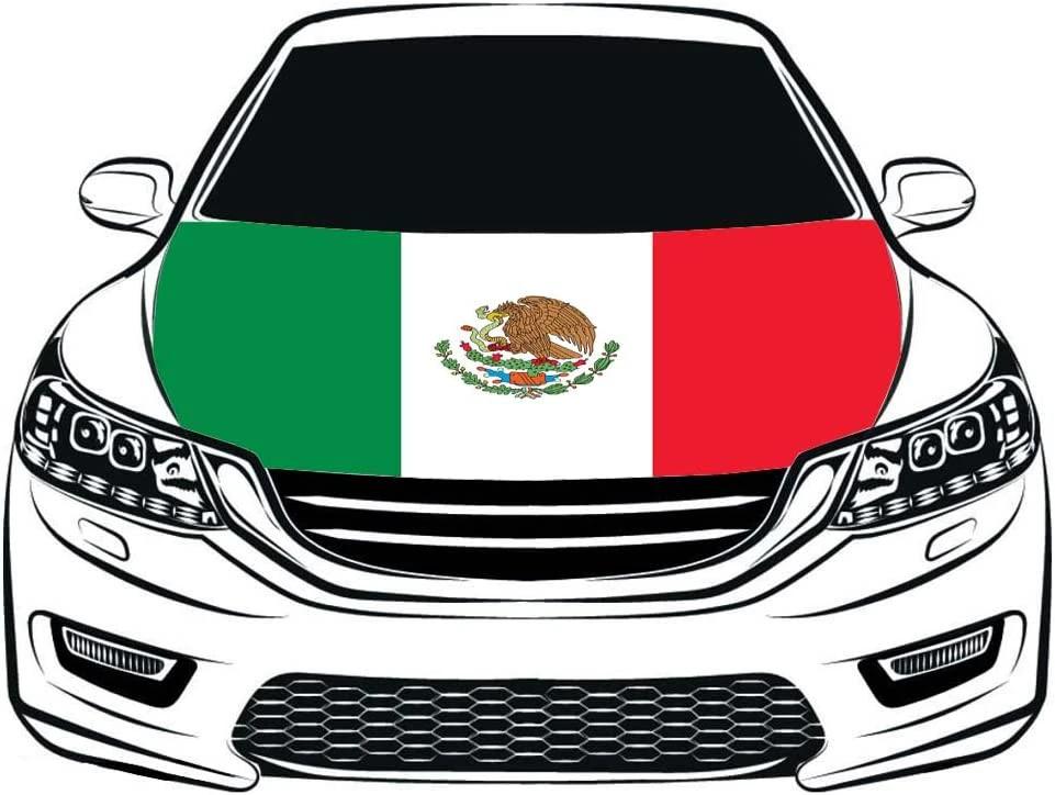 Mexico Car Hood Cover Flag ,México Engine Banner Flag,3.3X5ft/6X7FT,100% Polyester Elastic Fabrics Can be Washed by flagsshop