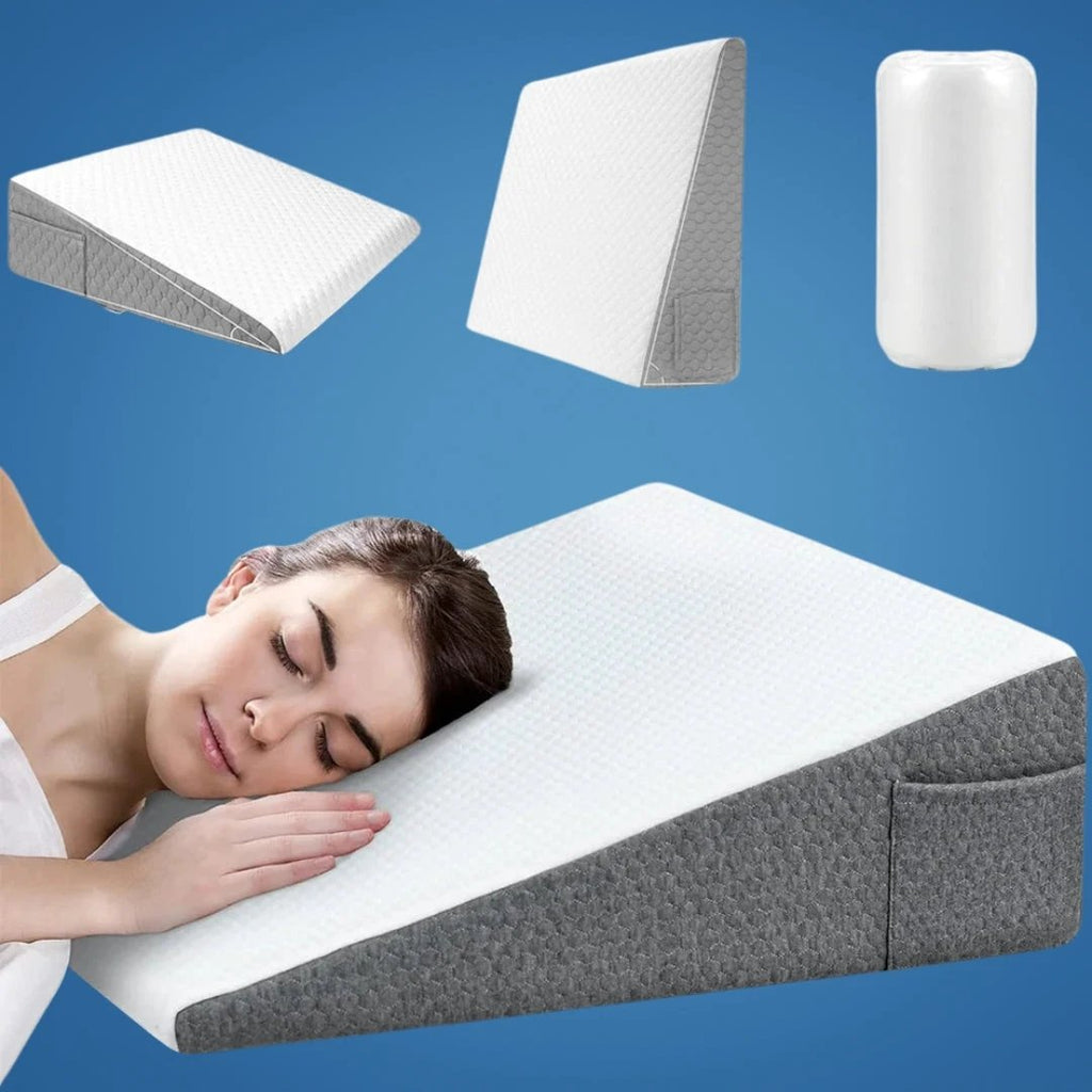 OrthoComfort | Triangle Wedge Pillow – Memory Foam – Extra Support for Heartburn – Sleep Apnea – Back Pain – Post-Surgery Recovery Bowlift by Bowlift