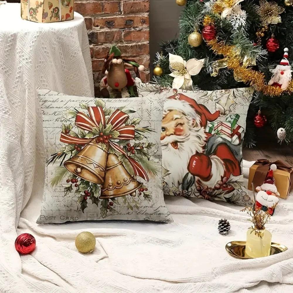 Santa's Charm Farmhouse Cushion Cover by Casa & Beyond