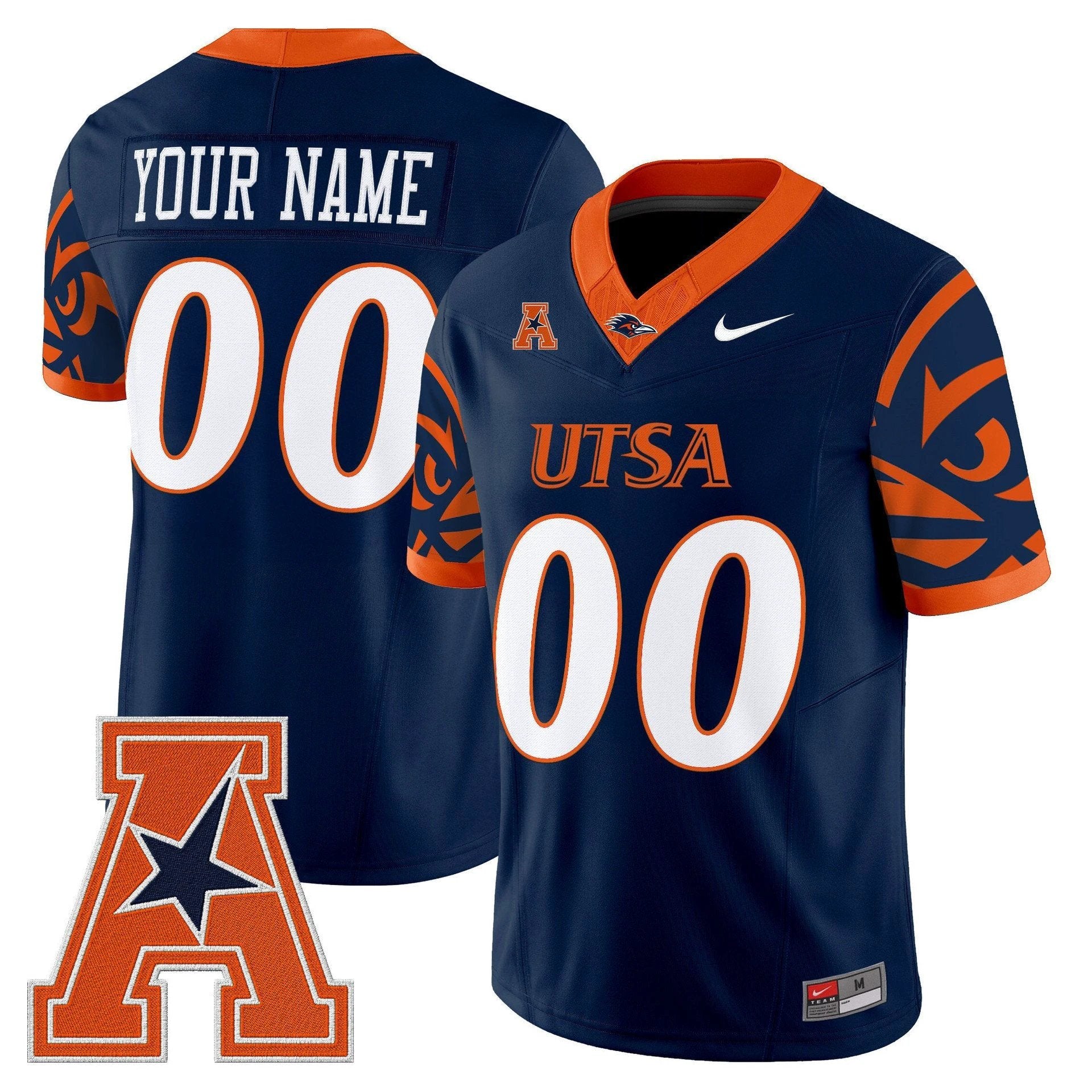 Custom UTSA Roadrunners Jersey 2025 Vapor Limited V2 Stitched Navy by My Store NCAA Football Jerseys