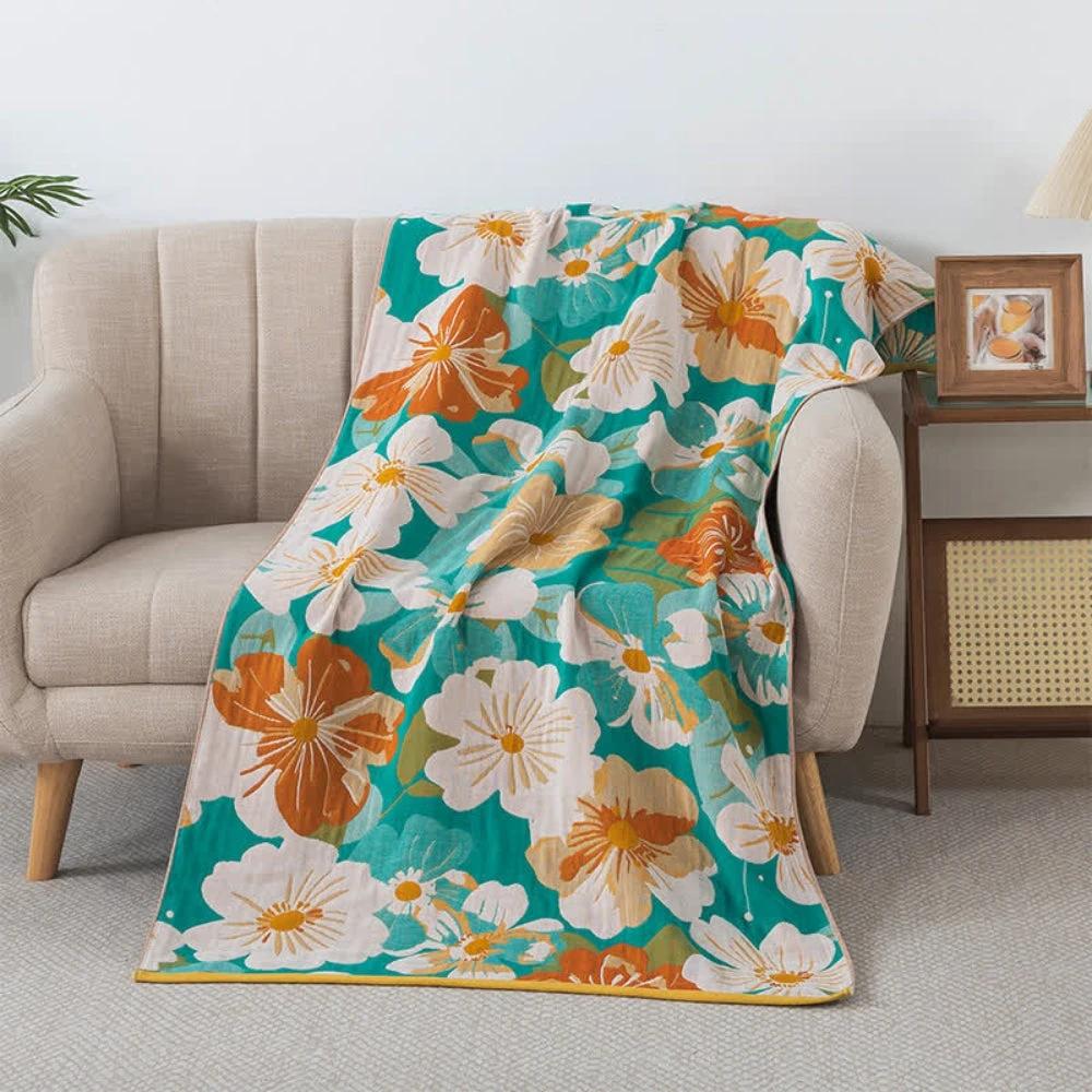 Tropical Bloom Cotton Gauze Bath Towel by Casa & Beyond