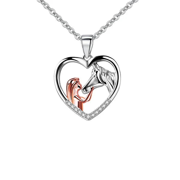 Girl and Horse Necklace Chain by BowLift