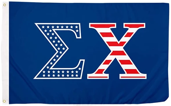 Sigma Chi USA Letter Fraternity Flag-3x5 ft Sig Chi Banner--100% polyester-2 Metal Grommets by flagsshop