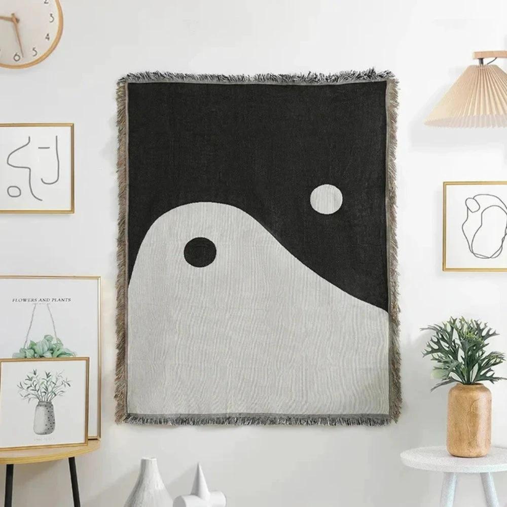 Artistic Yin Yang Tapestry Throw Blanket by Casa & Beyond