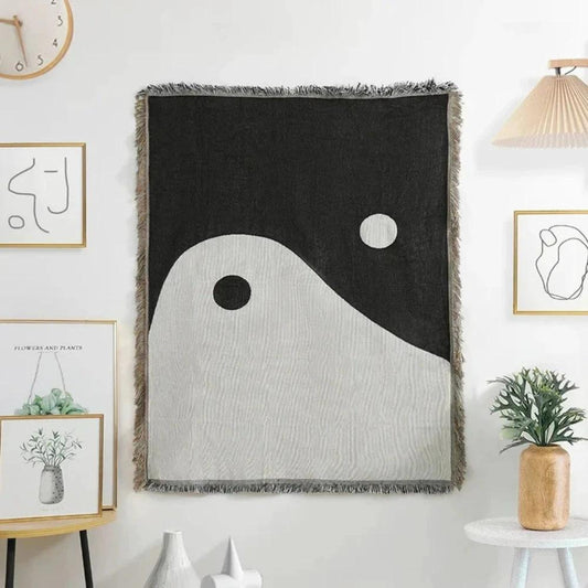 Artistic Yin Yang Tapestry Throw Blanket by Casa & Beyond