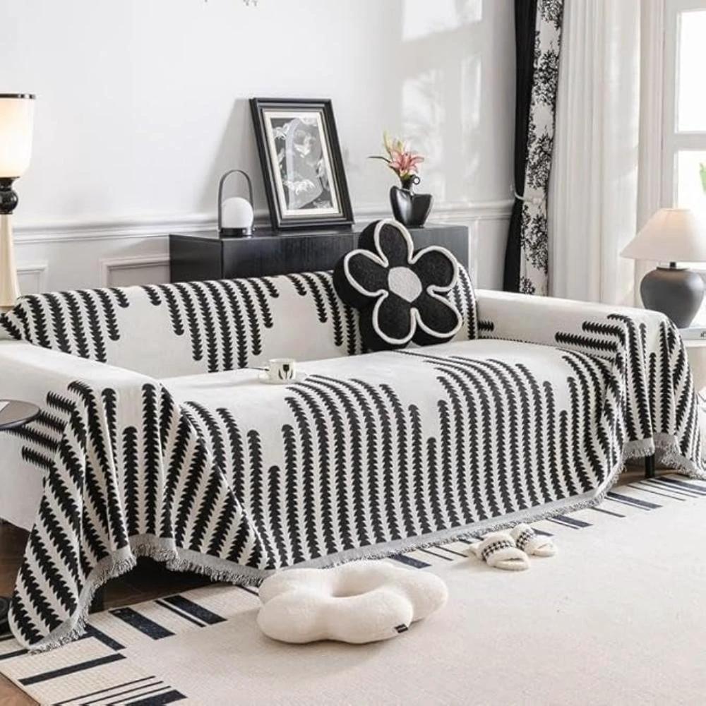 Modern Monochrome Fern Sofa Cover by Casa & Beyond