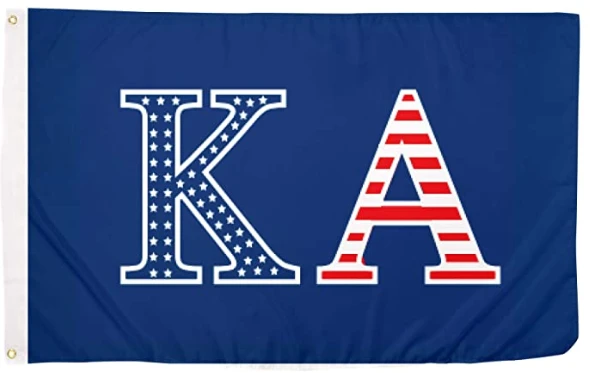 Kappa Alpha Order USA Letter Fraternity Flag-3x5 ft KA Banner-100% polyester-2 Metal Grommets by flagsshop