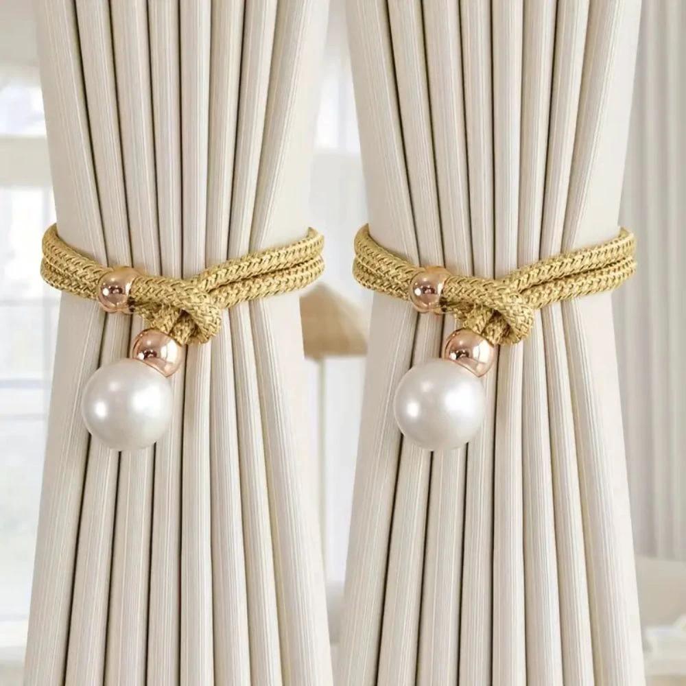 Lustrous Pearl Curtain Tie Back | 2 Pcs Set by Casa & Beyond
