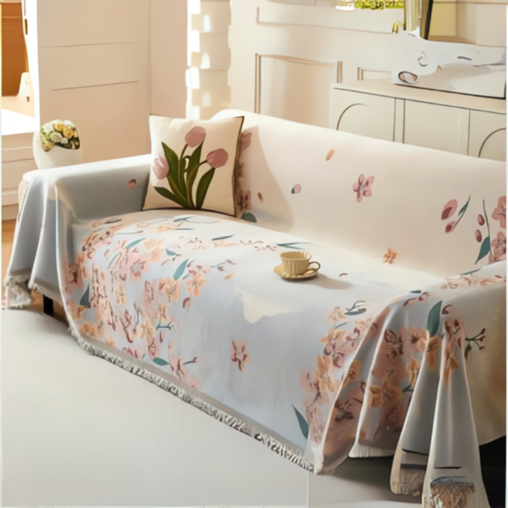 Amara Floral Reversible Sofa Cover by Casa & Beyond