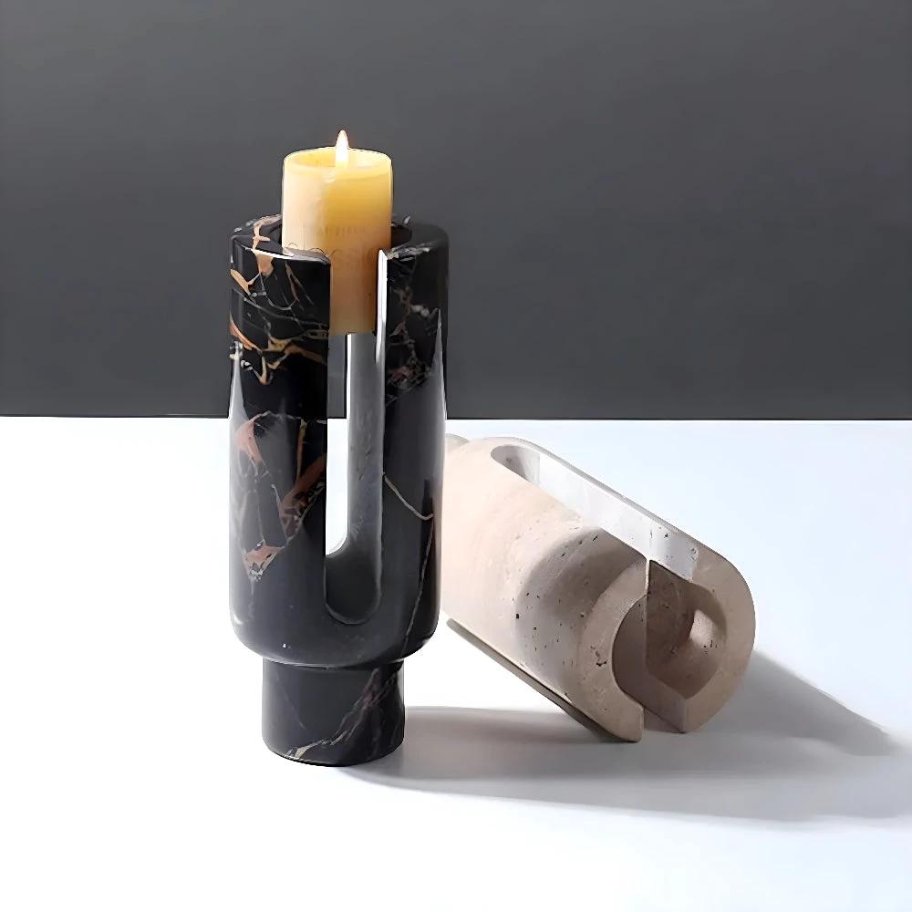 Eclipse Marble Candle Holder by Casa & Beyond