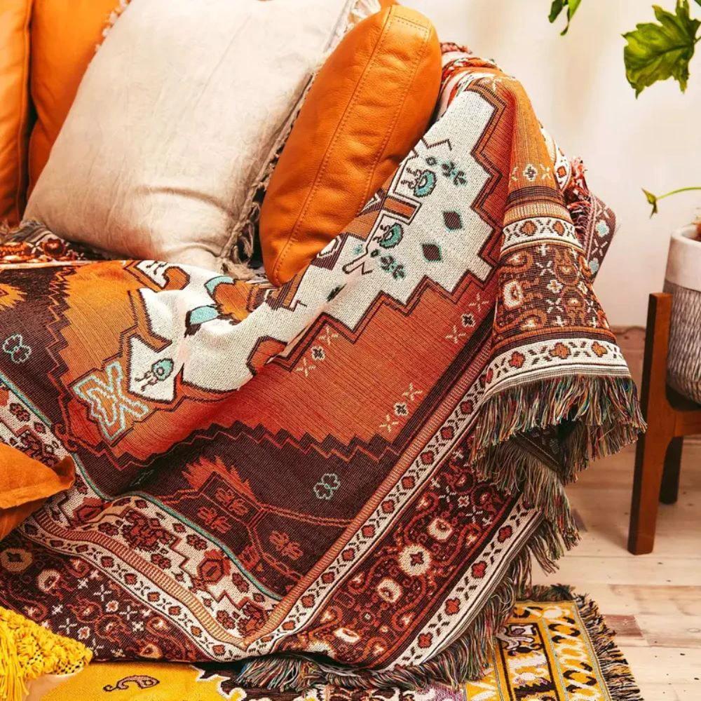 Boho Chic Patterned Throw Blanket by Casa & Beyond