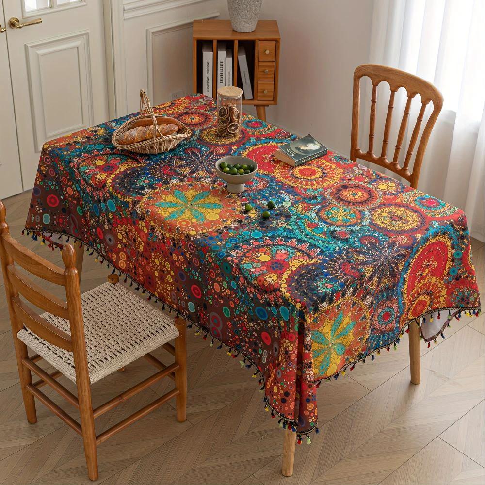 Hypno Bloom Tassel Tablecloth by Casa & Beyond