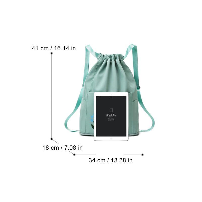 Multifunctional travel backpack with drawstring and embroidery by Bowlift