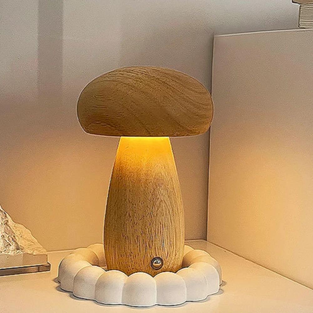 Wooden Mushroom Lamp by Casa & Beyond