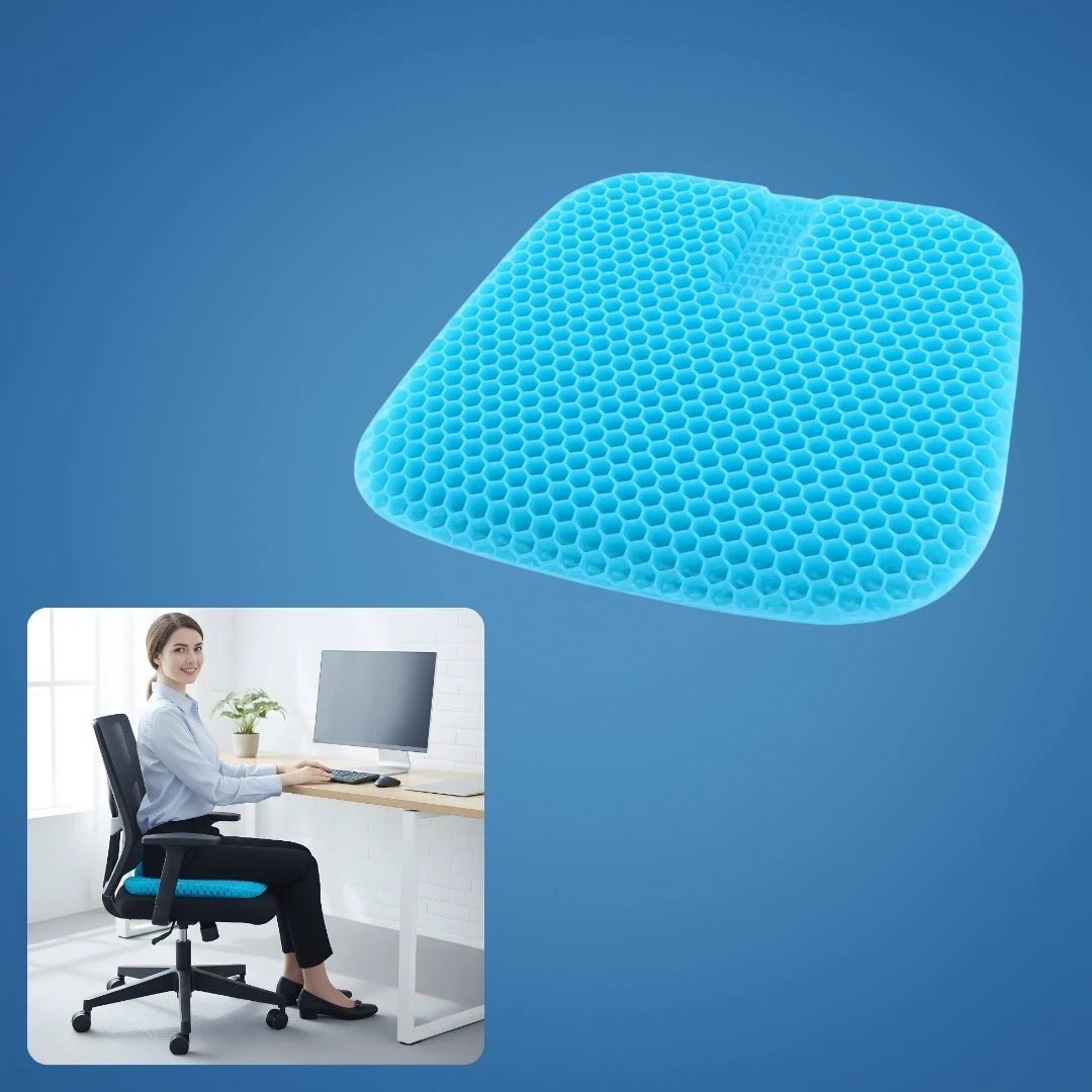 Pressure Relief & Cooling Honeycomb Gel – Posture Support – Office Car Chair Comfort for Long Sitting Bowlift by Bowlift