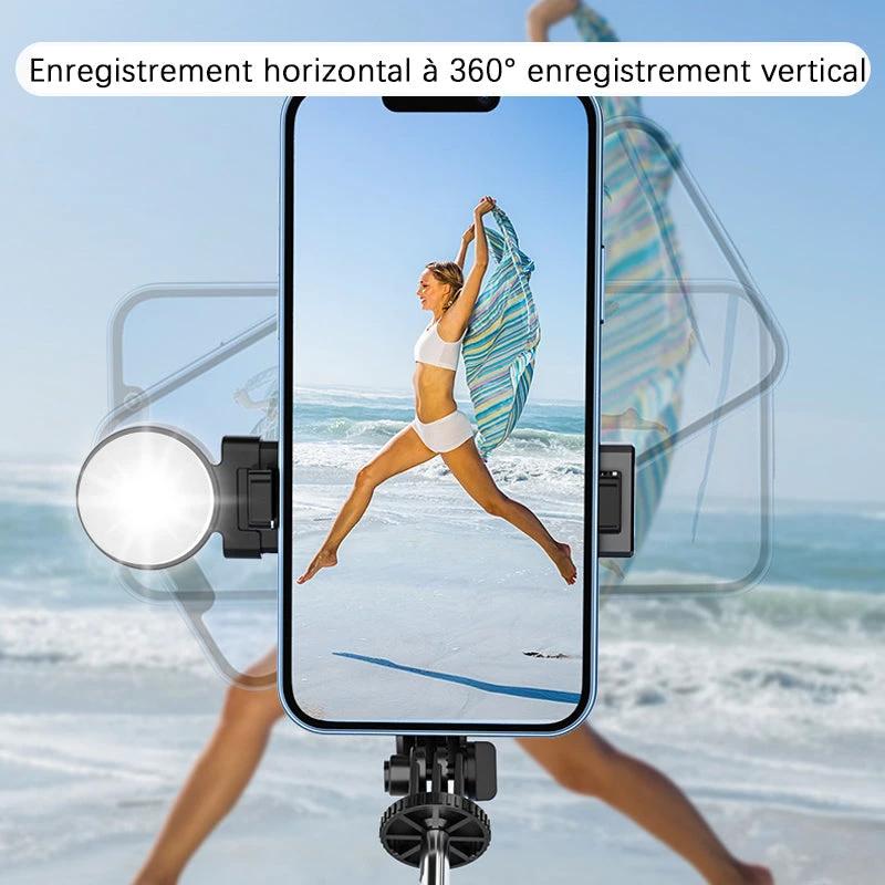 Selfie stick with LED additional light by Bowlift