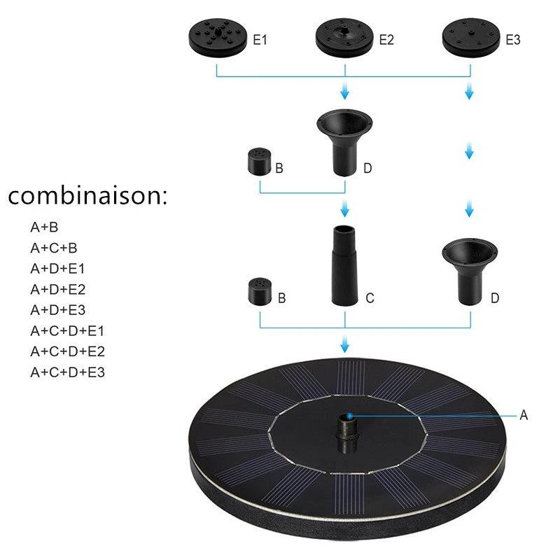 Solar fountain pump for outdoor use by Bowlift