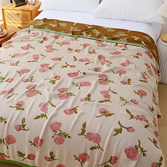 Bamboo Fiber Rural Rose Cooling Blanket by Casa & Beyond