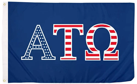 Alpha Tau Omega USA Letter Fraternity Flag-3x5 ft ATO Banner-100% polyester-2 Metal Grommets by flagsshop